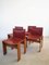 Monk Chairs in Leather and Wood by Tobia & Afra Scarpa, Set of 4, Image 1