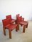Monk Chairs in Leather and Wood by Tobia & Afra Scarpa, Set of 4, Image 4