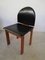 Italian Black Leather and Solid Wood Chairs from Mobil Girgi, 1970s, Set of 4 4