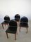 Italian Black Leather and Solid Wood Chairs from Mobil Girgi, 1970s, Set of 4 5