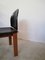 Italian Black Leather and Solid Wood Chairs from Mobil Girgi, 1970s, Set of 4 8