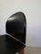 Italian Black Leather and Solid Wood Chairs from Mobil Girgi, 1970s, Set of 4 2
