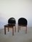 Italian Black Leather and Solid Wood Chairs from Mobil Girgi, 1970s, Set of 4 9