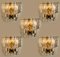 Palazzo Wandlampen aus vergoldetem Messing & Glas von JT Kalmar, 2er Set 7
