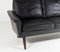 Small Danish Two Seater Black Leather Sofa, 1960s 12
