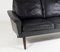 Small Danish Two Seater Black Leather Sofa, 1960s, Image 12