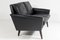 Small Danish Two Seater Black Leather Sofa, 1960s, Image 15