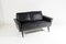 Small Danish Two Seater Black Leather Sofa, 1960s 1