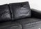 Small Danish Two Seater Black Leather Sofa, 1960s 7