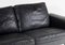 Small Danish Two Seater Black Leather Sofa, 1960s, Image 7