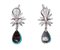 Turquoise, Diamonds and 18 Karat White Gold Dangle Earrings, Set of 2, Image 3