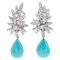 Turquoise, Diamonds and 18 Karat White Gold Dangle Earrings, Set of 2 1