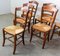 French Rustic Dining Chairs with Rush Seats & Ladder Backs, Early 20th Century, Set of 6 3