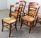 French Rustic Dining Chairs with Rush Seats & Ladder Backs, Early 20th Century, Set of 6, Image 3
