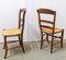 Französische rustikale Esszimmerstühle mit geflochtenen Sitzen & Leiterlehnen, frühes 20. Jh., 6er Set 12