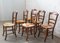 Französische rustikale Esszimmerstühle mit geflochtenen Sitzen & Leiterlehnen, frühes 20. Jh., 6er Set 2