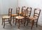 French Rustic Dining Chairs with Rush Seats & Ladder Backs, Early 20th Century, Set of 6, Image 2