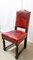 Mid-Century Spanish Dining Chairs in Aniline Red Leather with Studs, Set of 6, Image 9