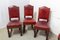 Mid-Century Spanish Dining Chairs in Aniline Red Leather with Studs, Set of 6 6
