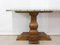 French Console Table in Oak with Marble Top, Mid-20th Century, Image 3