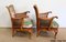 Armchairs and Chippendale Table in Solid Beech, 1950s, Set of 3 15