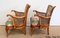 Armchairs and Chippendale Table in Solid Beech, 1950s, Set of 3 16