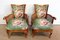 Armchairs and Chippendale Table in Solid Beech, 1950s, Set of 3 3