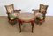 Armchairs and Chippendale Table in Solid Beech, 1950s, Set of 3, Image 2