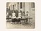 Drumming Kids, Black & White Photograph on Wooden Board, 1940s 1