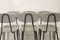 Mid-Century Chairs with Tubular Metal Base & Light Gray Fabric, Set of 6 5
