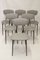 Mid-Century Chairs with Tubular Metal Base & Light Gray Fabric, Set of 6 19