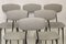 Mid-Century Chairs with Tubular Metal Base & Light Gray Fabric, Set of 6 9