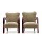 Armchairs with Curved Wood Armrests, 1940s, Set of 2 1