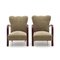 Armchairs with Curved Wood Armrests, 1940s, Set of 2 7