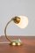 Kleine Kupfer Tischlampe mit Original Glasschirm, 1950er 2