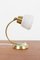 Tiny Copper Table Lamp with Original Glass Shade, 1950s, Image 1