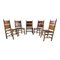Kentucky Dining Chairs in Cognac Leather and Walnut by Carlo Scarpa for Bernini, 1977, Set of 5 4