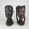 Vintage Ebony Wood Head Sculptures, Africa, 1970s, Set of 2 2