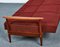 Mid-Century 4-Seater Sofa Bed in the Style of Grete Jalk, 1960s, Set of 3 3