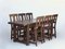 Set da pranzo rustico in legno di quercia massiccio, set di 7, Immagine 1