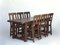 Set da pranzo rustico in legno di quercia massiccio, set di 7, Immagine 23