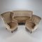 Sedie e divano Mid-Century in velluto, anni '50, set di 3, Immagine 2