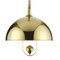 Vintage Pendant Lamp in Polished Brass by Florian Schulz, 1970s 2