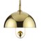 Vintage Pendant Lamp in Polished Brass by Florian Schulz, 1970s, Image 2