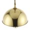 Vintage Pendant Lamp in Polished Brass by Florian Schulz, 1970s 3