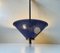 Lampe à Suspension en Laiton avec Abat-Jour Bleu, Italie, 1950s 3