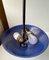 Italian Brass Pendant Lamp with Blue Shade, 1950s 7