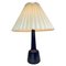 Ceramic Table Lamp with Dark Blue Glaze by Palshus and Le Klint, 1970s 1