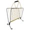 Mid Century French Yellow & Black Scoubidou Magazine Rack, 1950, Image 1