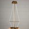 Brass and Glass Ceiling Lamp, Italy, 1960s 7